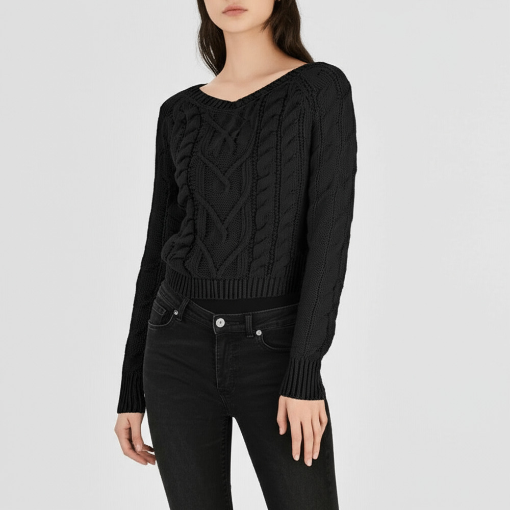 AUDREY PARKS Sweater Womens Size XS Black Knitted Pullover‎ Soft Minimalist Chic
